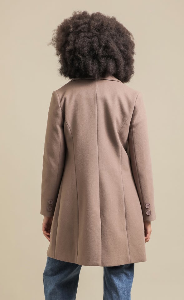 2 Button Essential Coat Cocoa