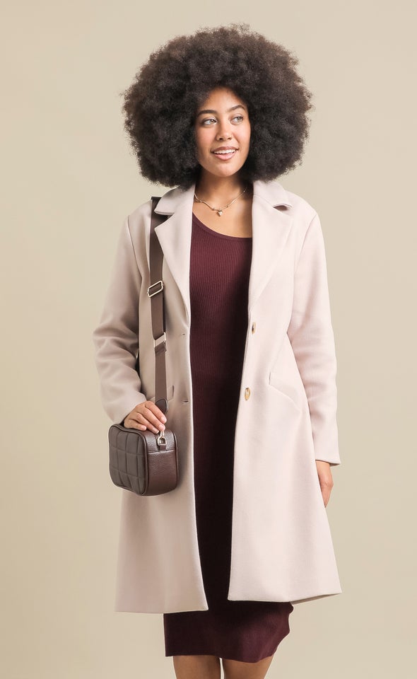 2 Button Essential Coat Dusky