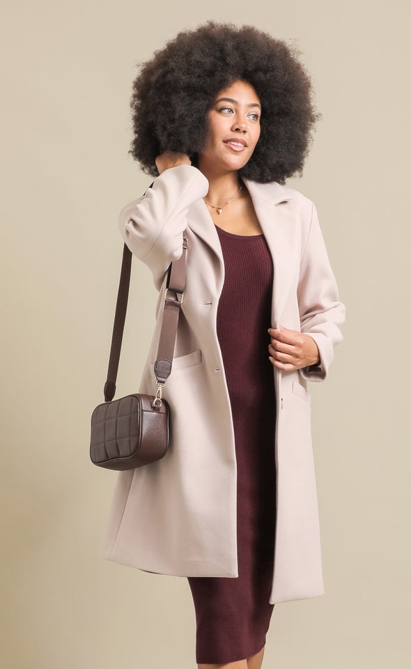 2 Button Essential Coat Dusky