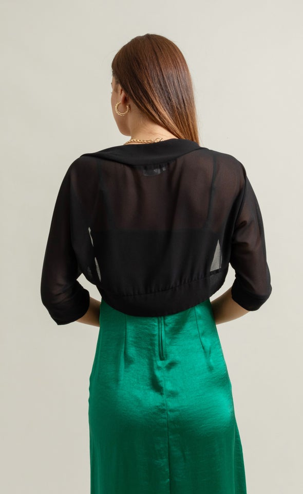 3/4 Sleeve Bolero Black