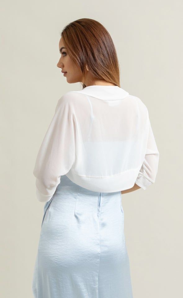 3/4 Sleeve Bolero White