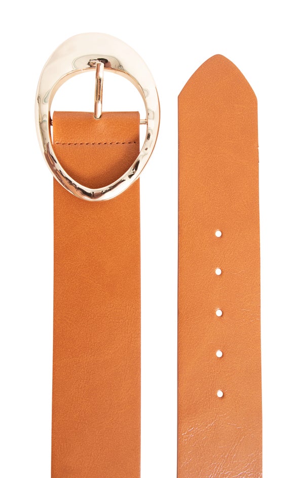 Abstract Oval Belt Gold/tan