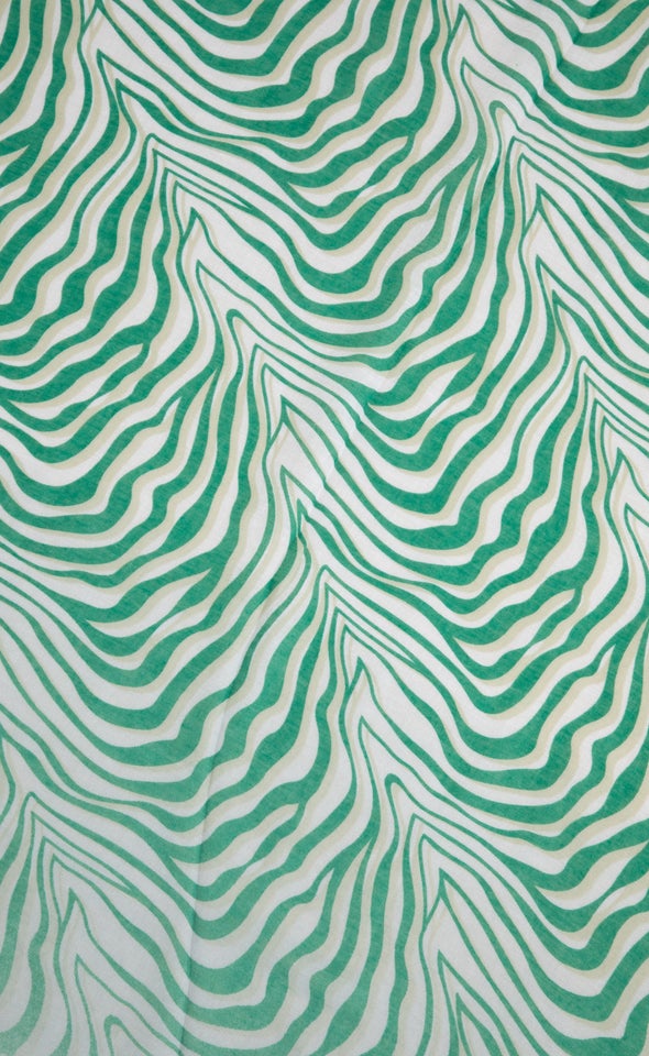Abstract Print Scarf Green/cream