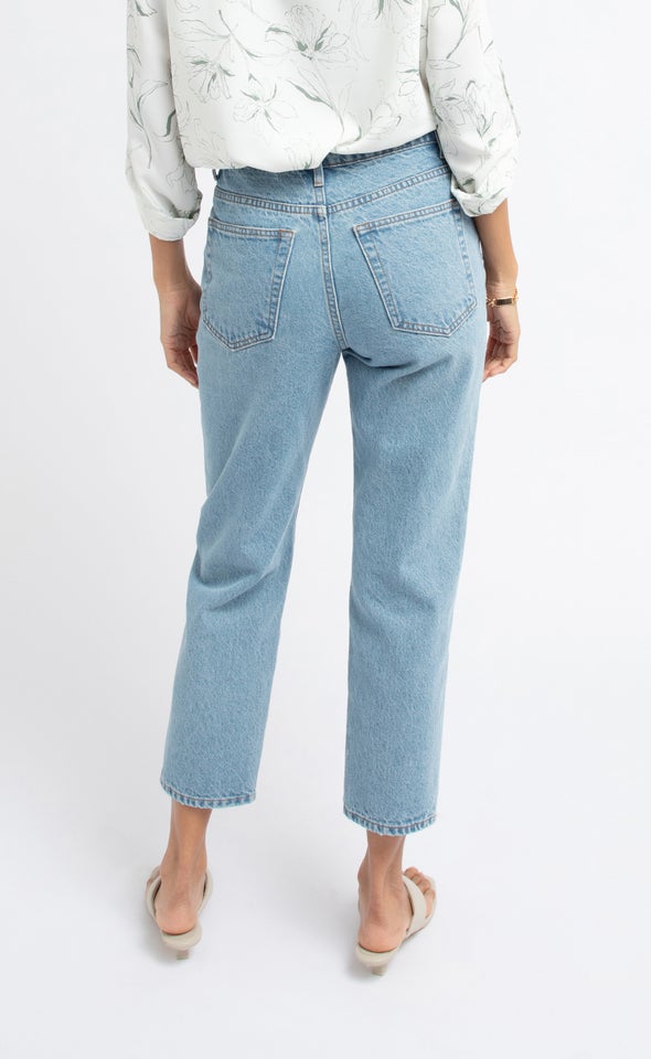 Ankle Grazer Straight Jean Blue