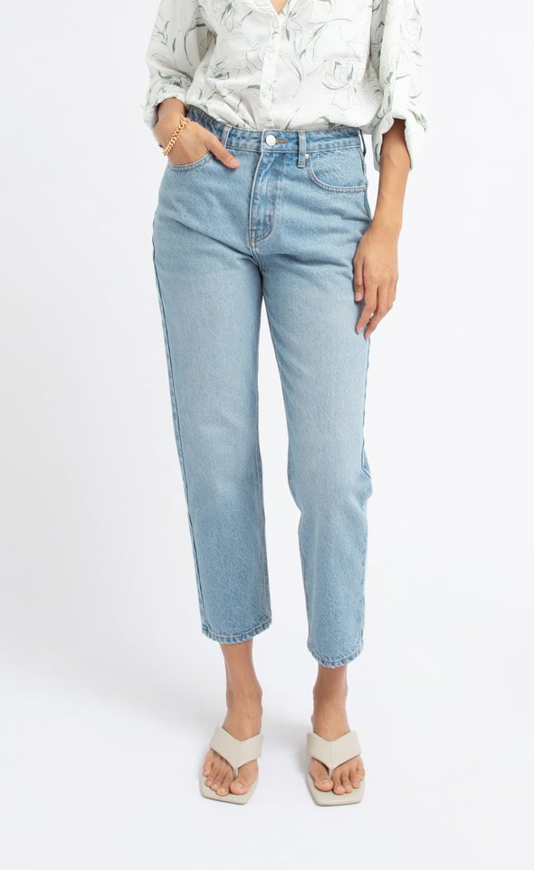 Ankle Grazer Straight Jean Blue