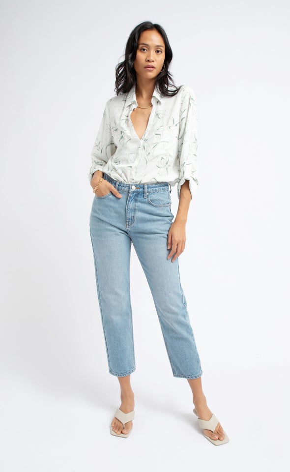 Ankle Grazer Straight Jean Blue