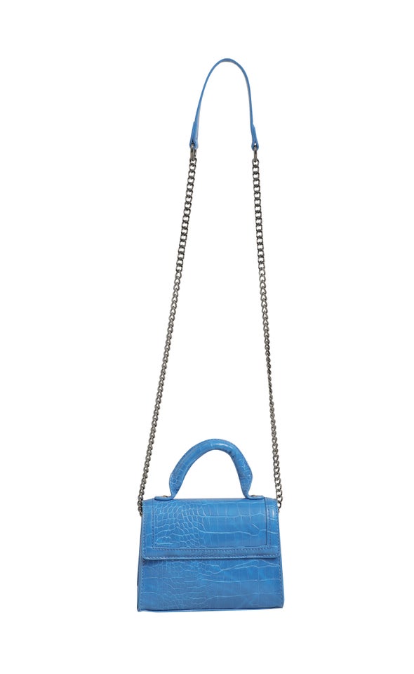 Asymmetric Foldover Tote Azure