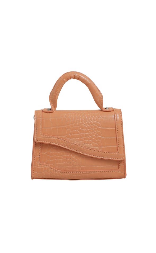 Asymmetric Foldover Tote Orange