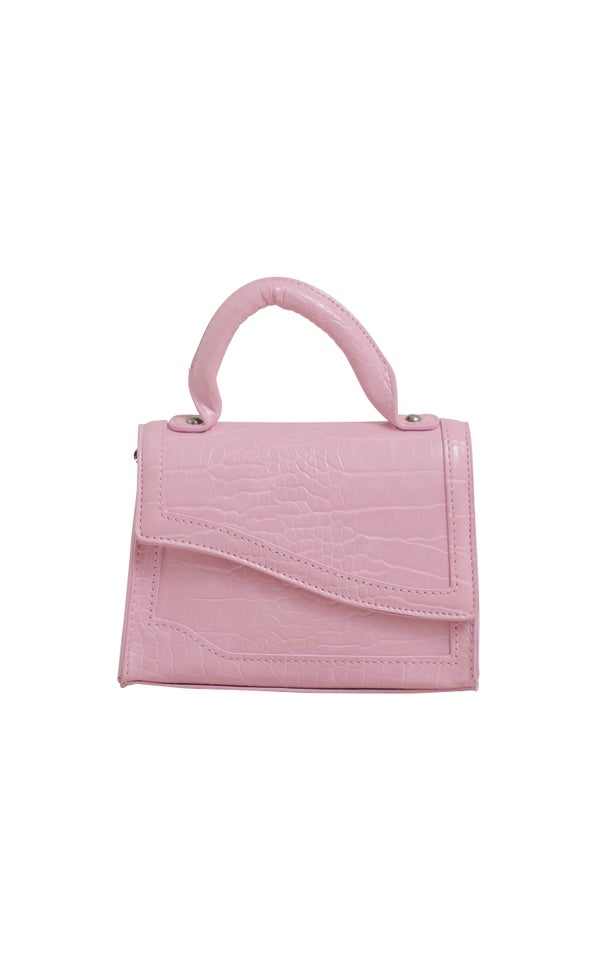 Asymmetric Foldover Tote Pink