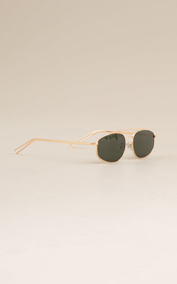 Aviator Slimline Sunglasses Gold