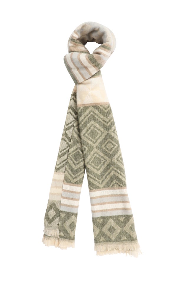 Aztec Print Scarf Khaki
