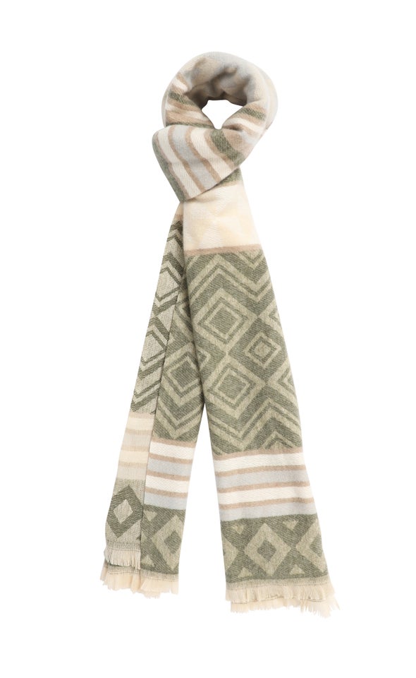 Diamond Print Scarf Khaki