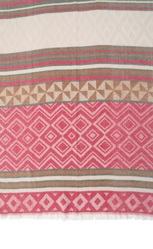 Aztec Print Scarf Red