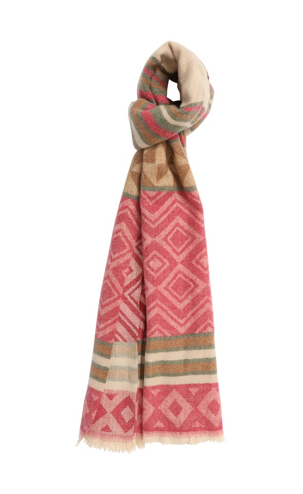 Aztec Print Scarf Red
