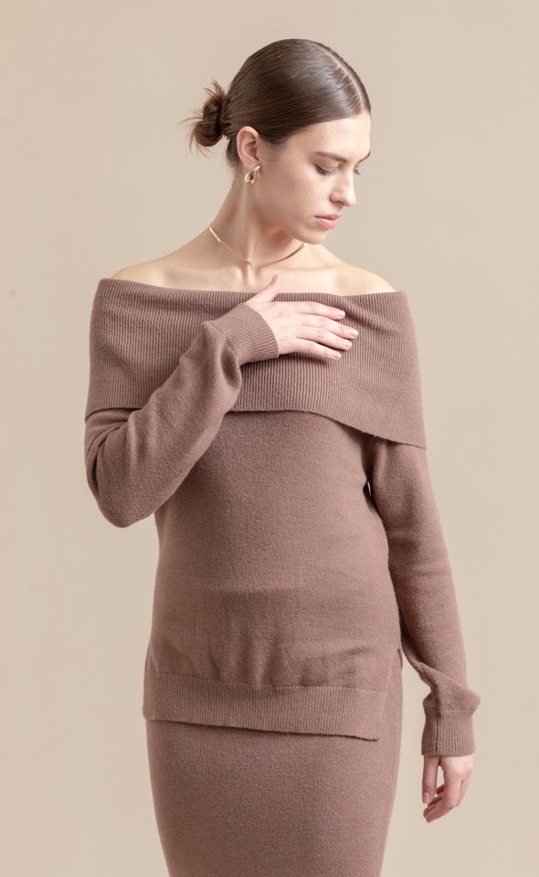 Bardot Sweater Chocolate