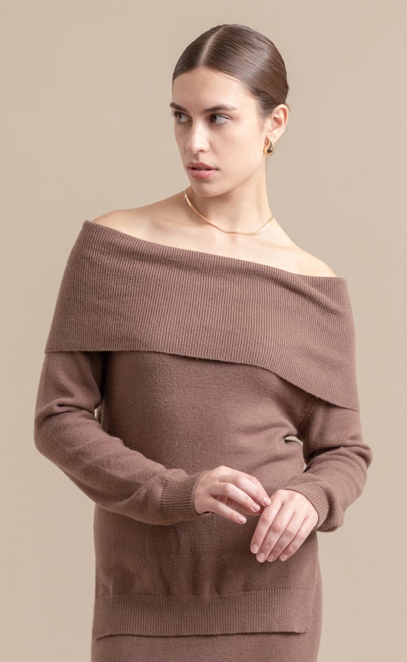 Bardot Sweater Chocolate