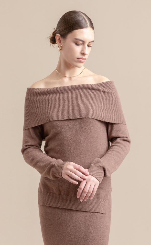 Bardot Sweater Chocolate