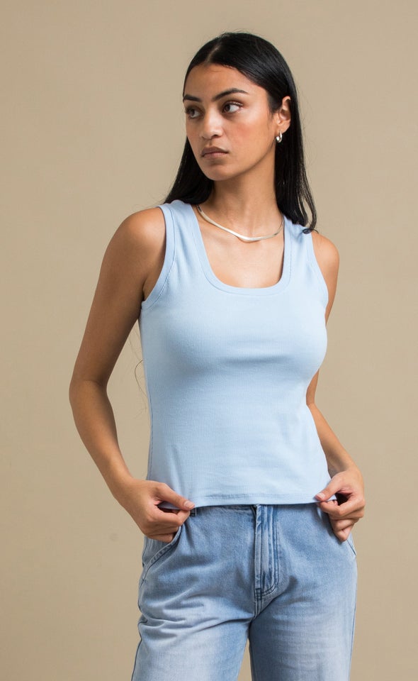 Basic Rib Tank Blue