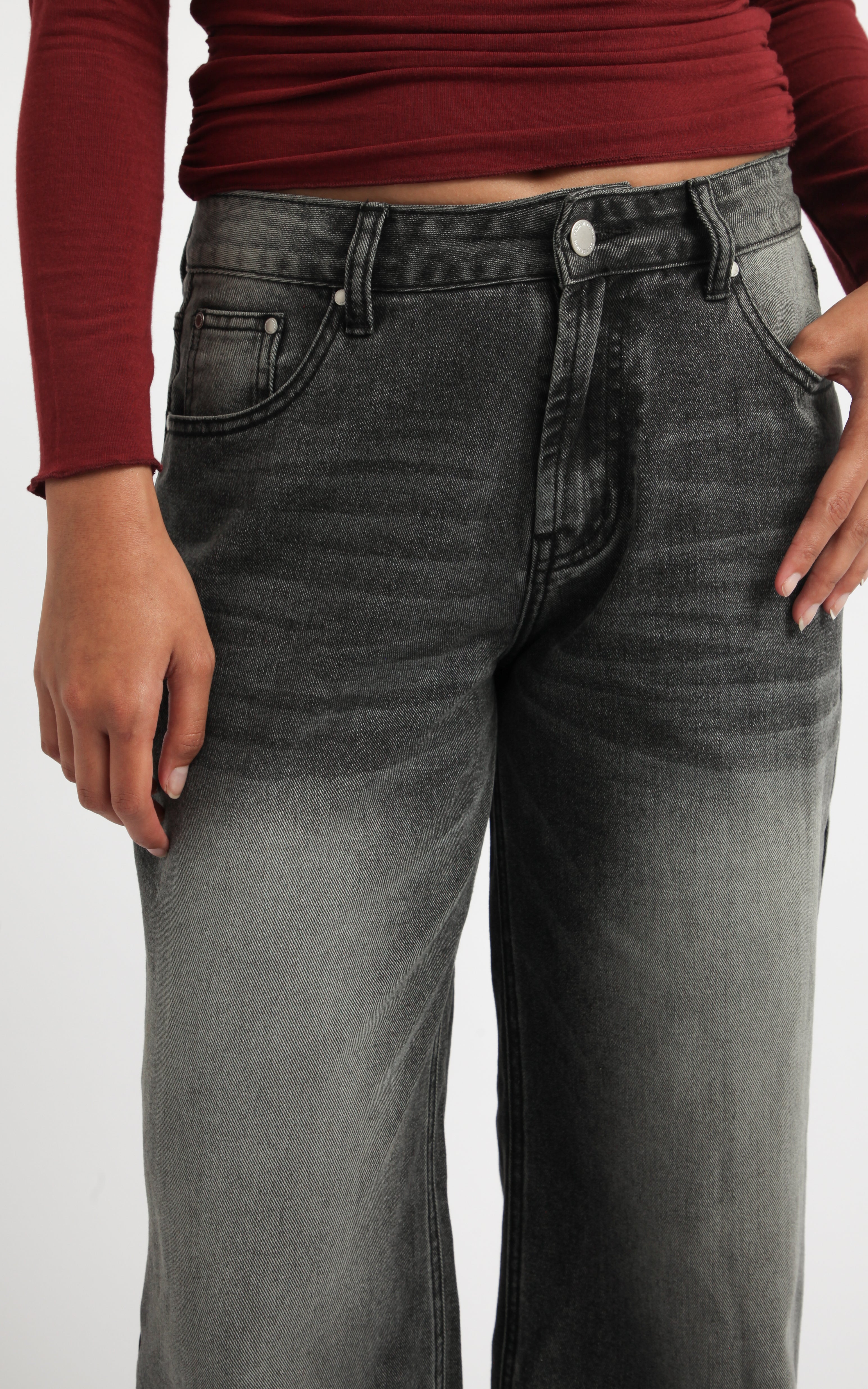 Shop our Black Washed Low Rise Jeans in Black | Pagani
