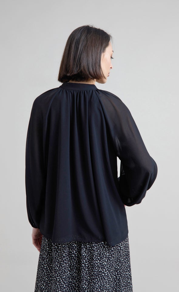 Blouson Sleeve Shirt Black