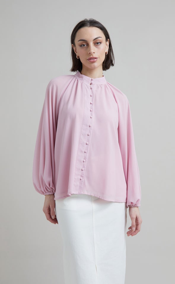 Blouson Sleeve Shirt Lilac