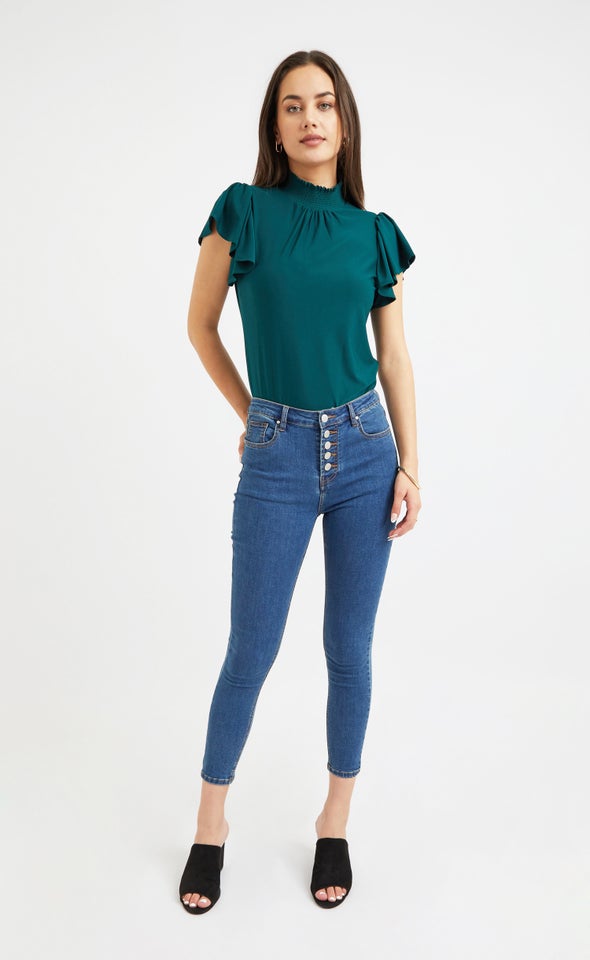 Blue Button Fly Skinnys Blue