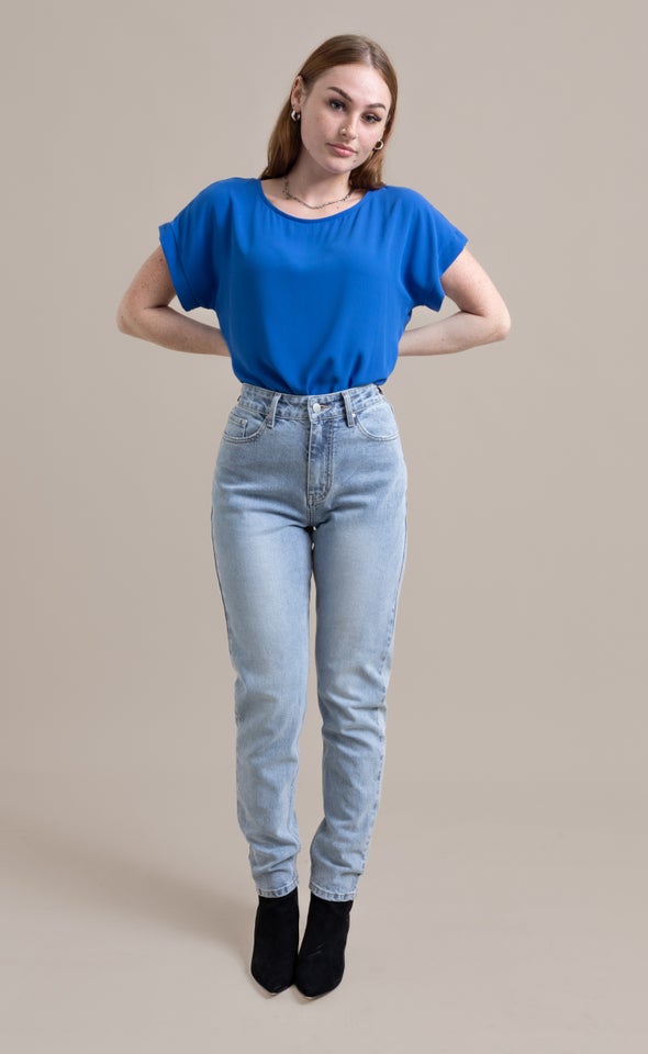 Blue Mom Jeans Blue