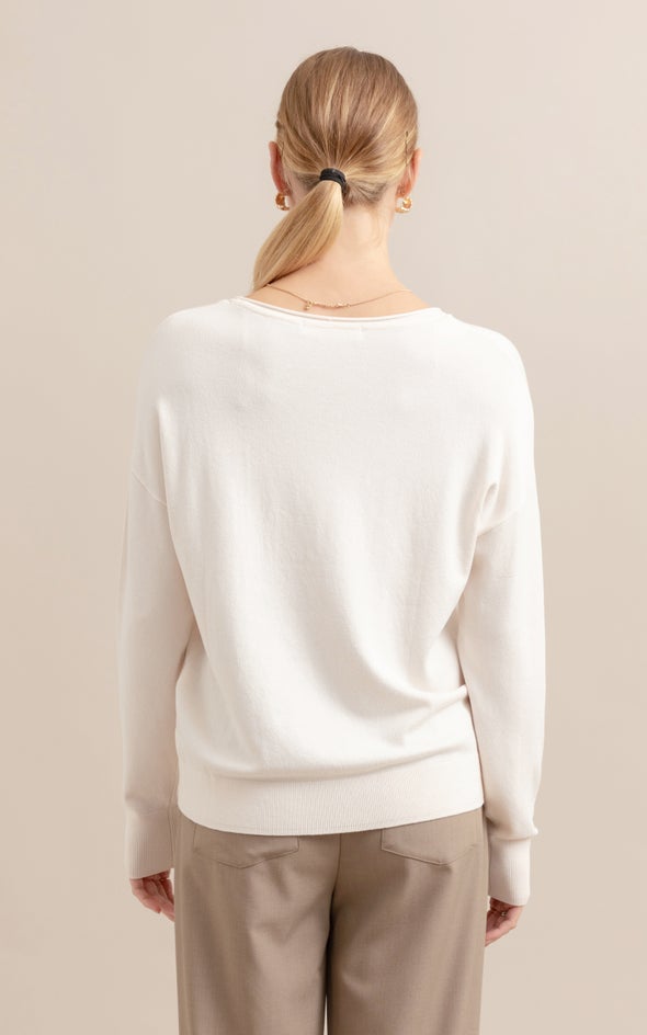 Boat Neck Sweater Natural