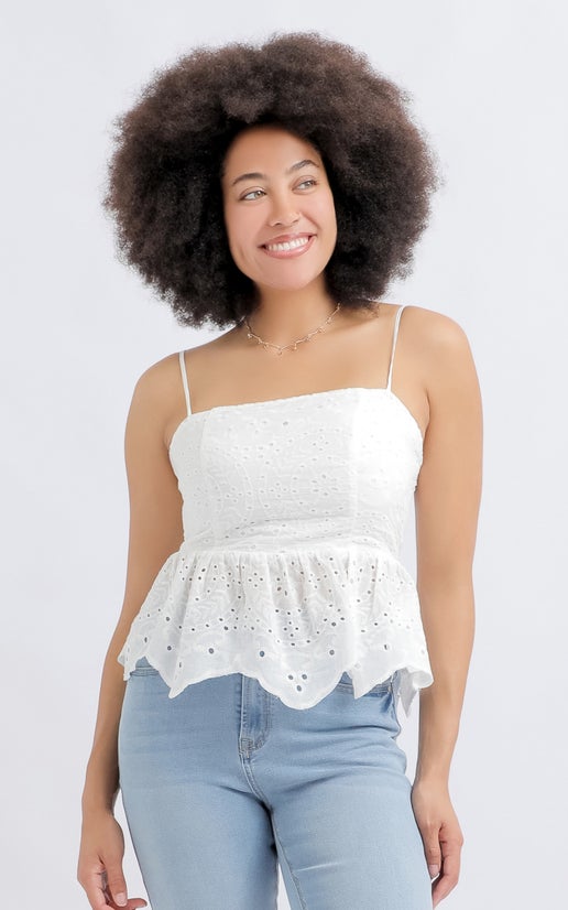 Olive Strappy Peplum top