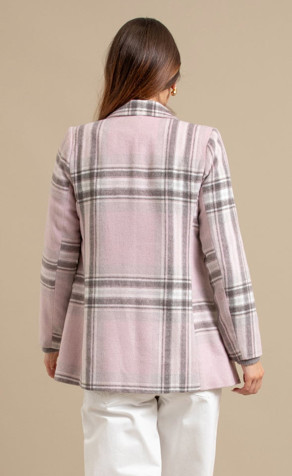 Brushed Check Blazer Dusky/grey