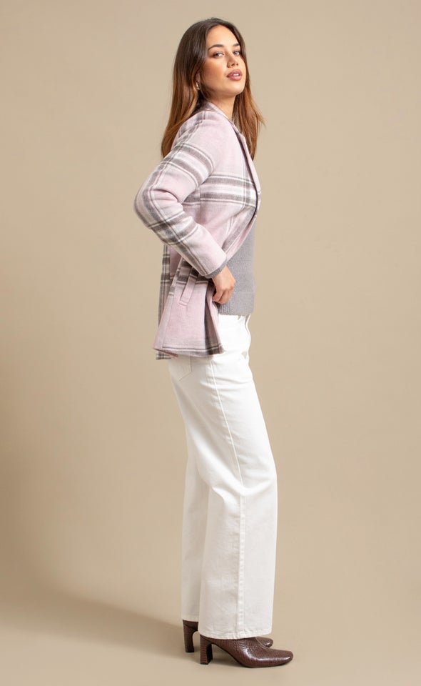 Brushed Check Blazer Dusky/grey