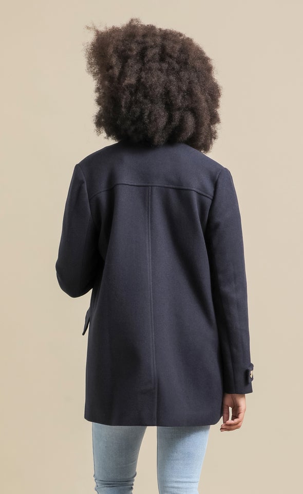 Button Detail Coat Navy