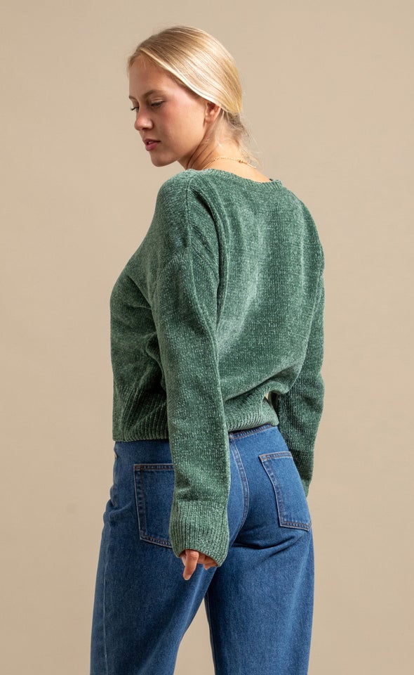 Button Front Cardi Olive