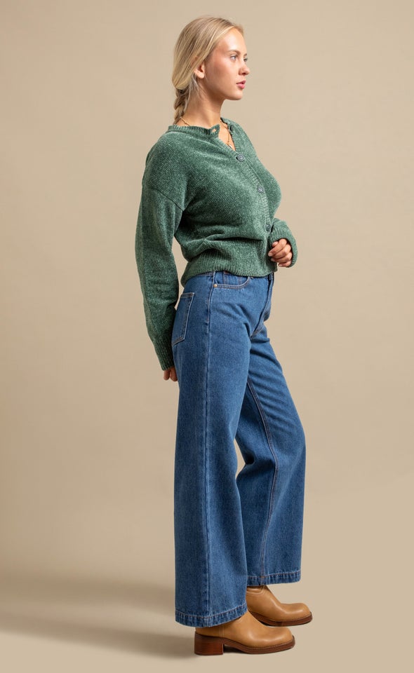 Button Front Cardi Olive