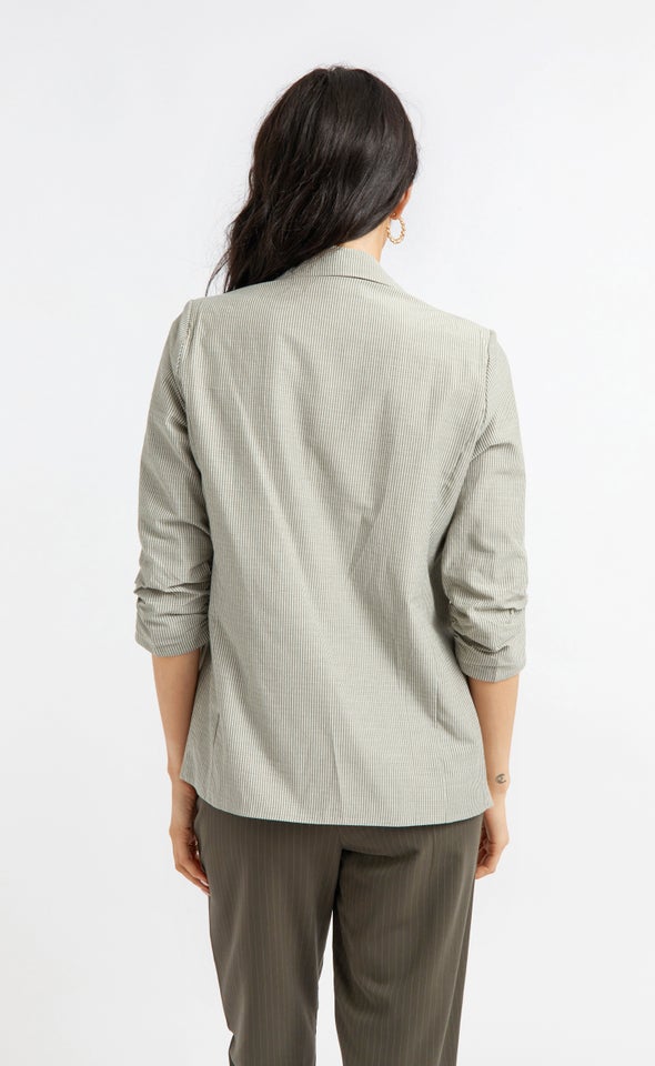 Casual Striped Blazer Blk/white