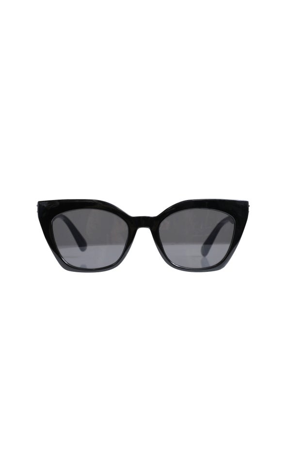 Cateye Chain Detail Sunglasses Black
