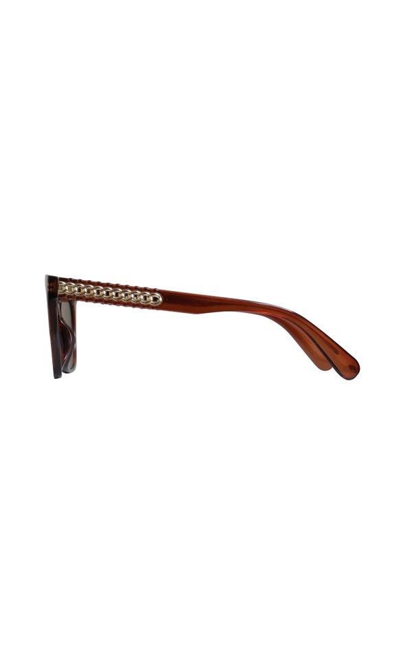 Cateye Chain Detail Sunglasses Brown