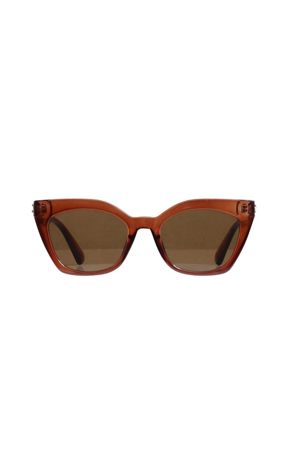 Cateye Chain Detail Sunglasses Brown