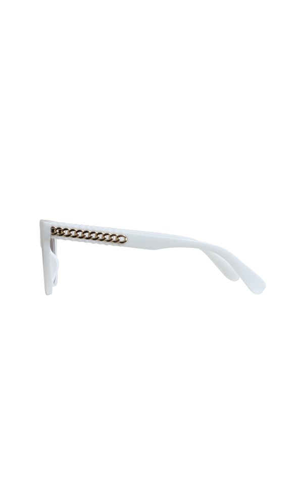 Cateye Chain Detail Sunglasses Cream