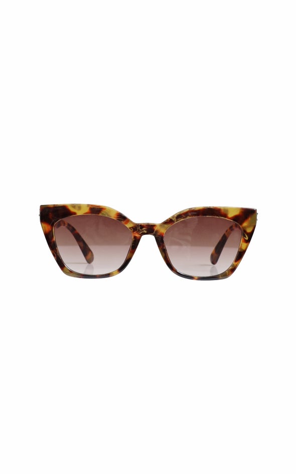 Cateye Chain Detail Sunglasses Tortoiseshell