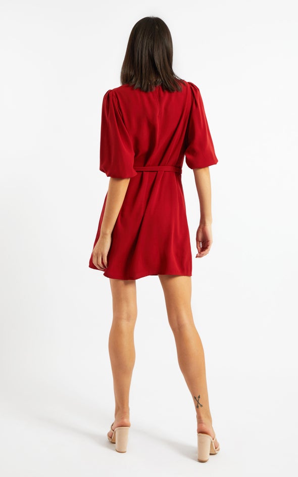 CDC 3/4 Sleeve Loose Fit Dress Red Wine