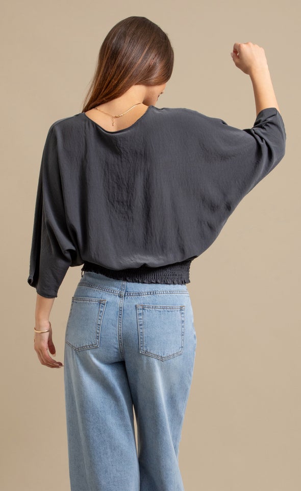 CDC Batwing Top Charcoal
