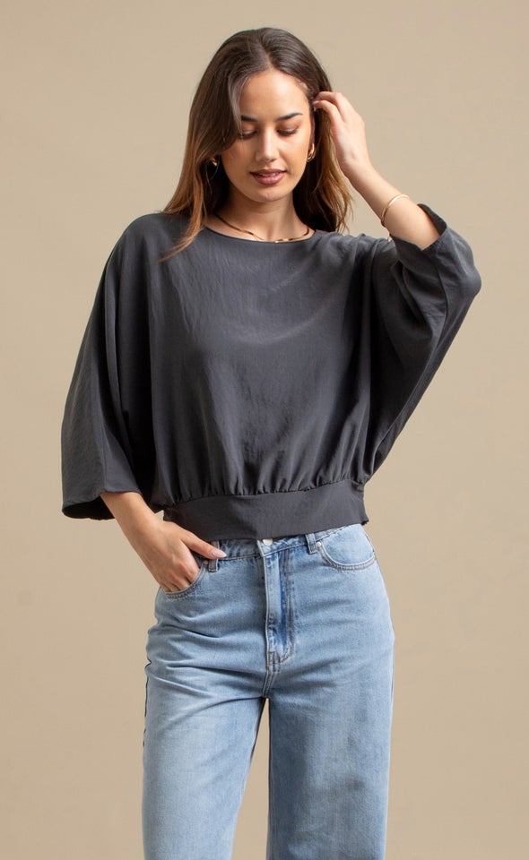 CDC Batwing Top Charcoal