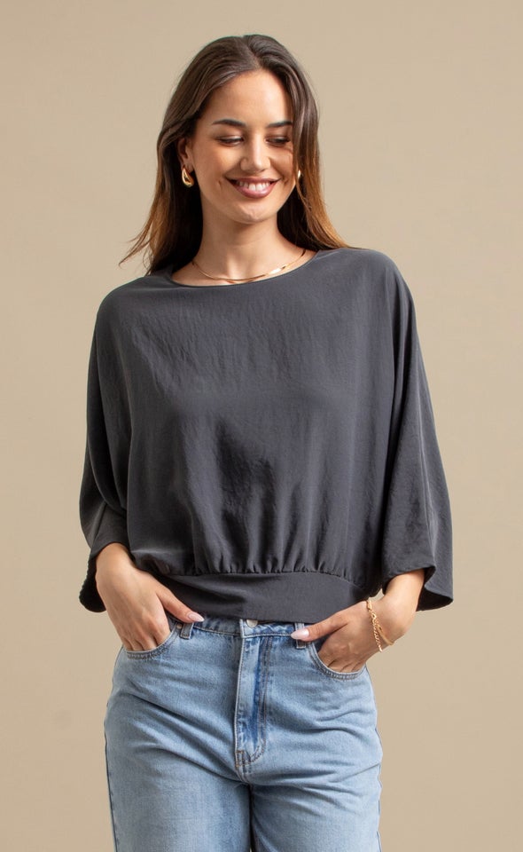 CDC Batwing Top Charcoal
