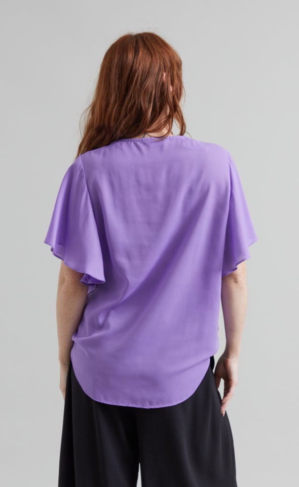 CDC Cross Front Flutter Top Purple