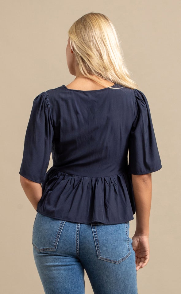 CDC Cross Front Frill Top Ink