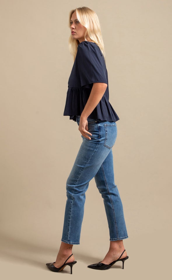 CDC Cross Front Frill Top Ink