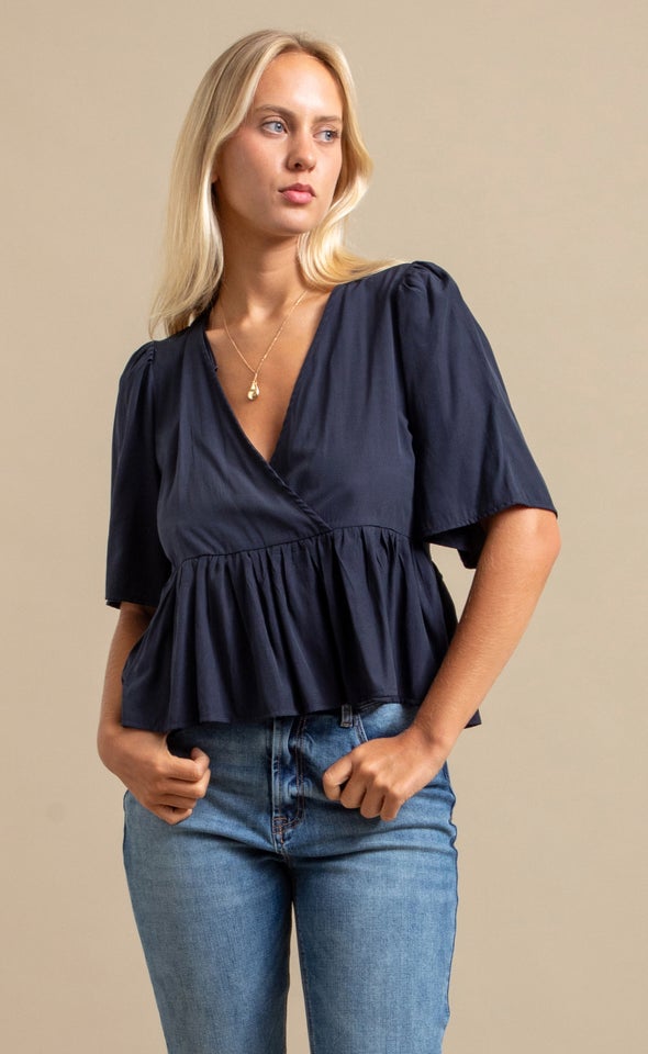 CDC Cross Front Frill Top Ink