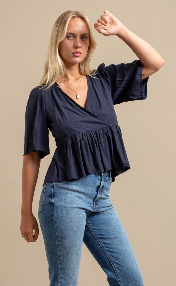 CDC Cross Front Frill Top Ink