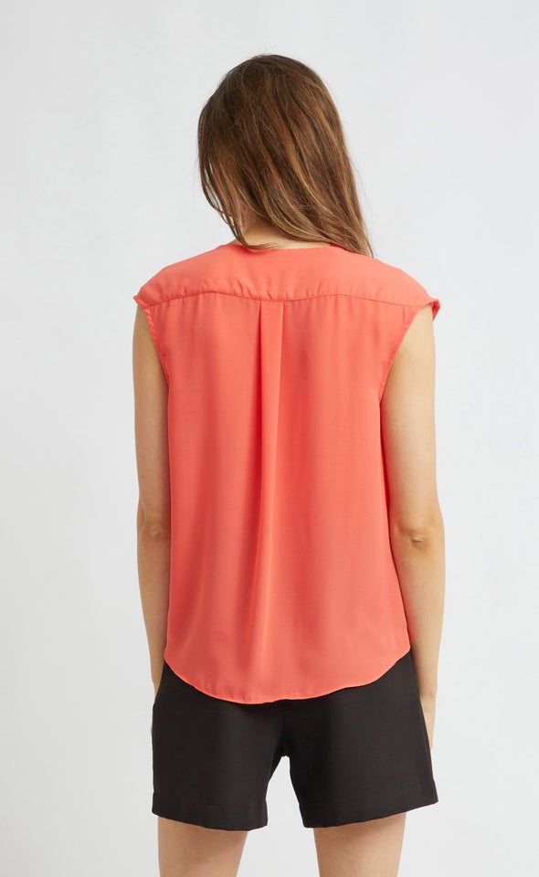 CDC Cross Front Top Coral